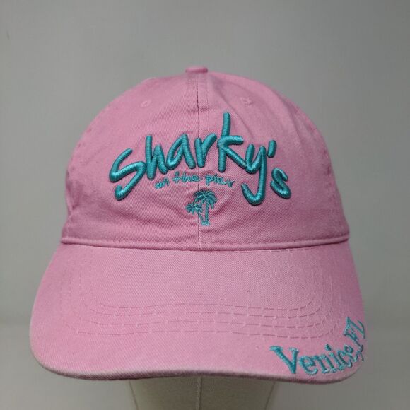 Lucky 7 Women's Strapback Hat Pink Adjustable Embroidered Sharky's Venice FL - Picture 2 of 13